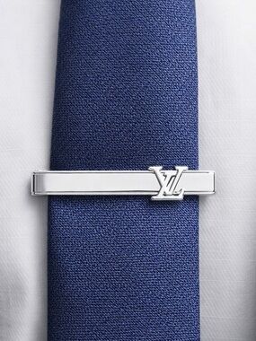 Louis Vuitton LV Initiales Silver Tie Bar